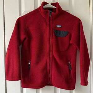 Patagonia Rare classic Red Fleece Full Zip Jacket kids size Small (8)